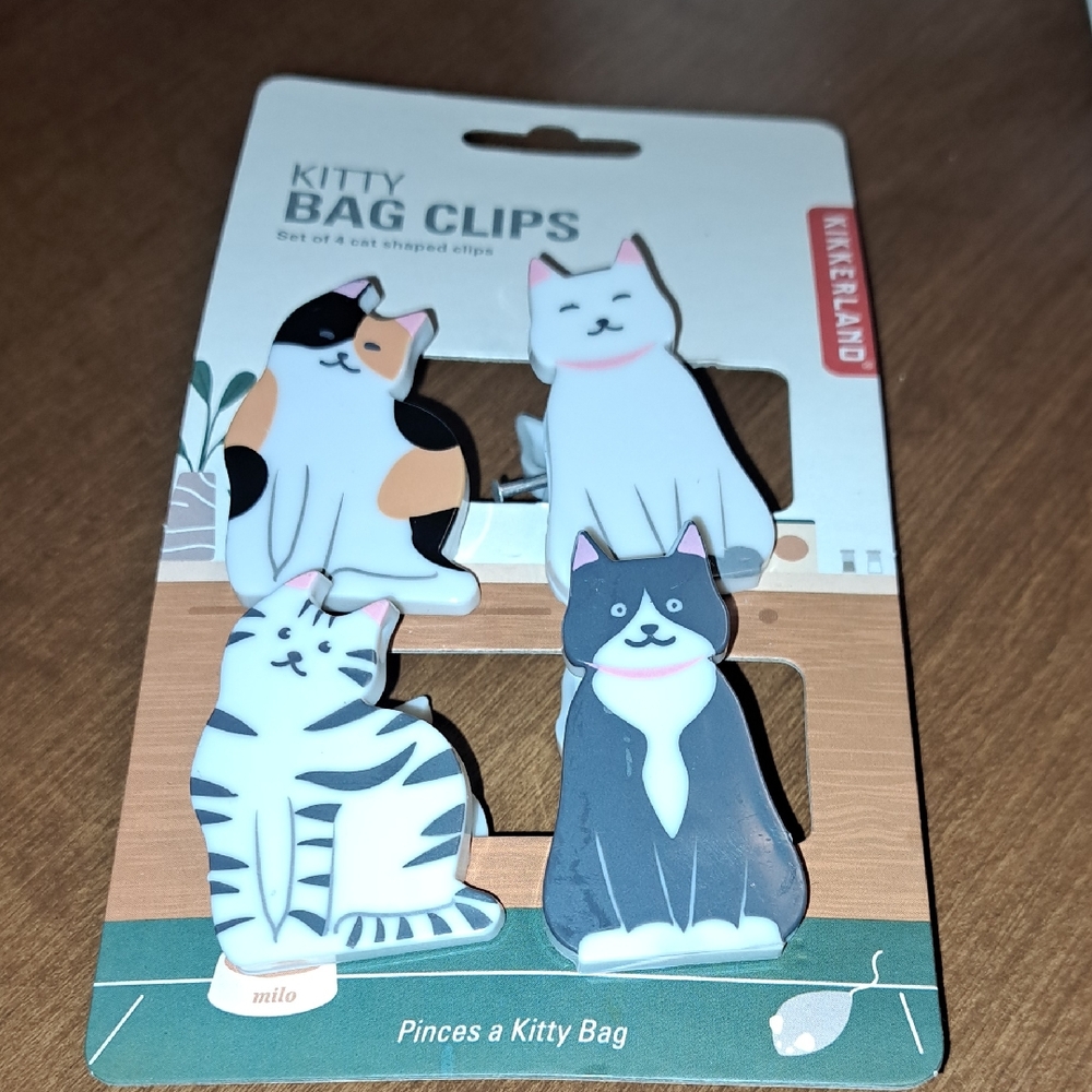 Kikkerland Kitty Bag Clips - Multicolor/ BUNDLE ONLY 2 OR MORE ITEMS